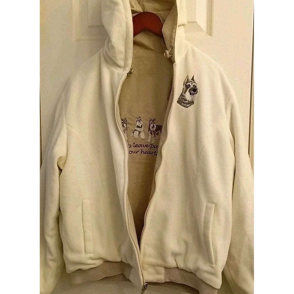 Reversible Fleece Dog Breed‎ Embroidered Full Zip Hoodie Jacket